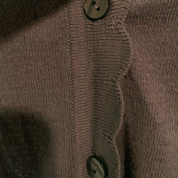 Such a cute cardigan. Scalloped beautiful Ann Taylor green color. Size L. - Picture 2 of 4